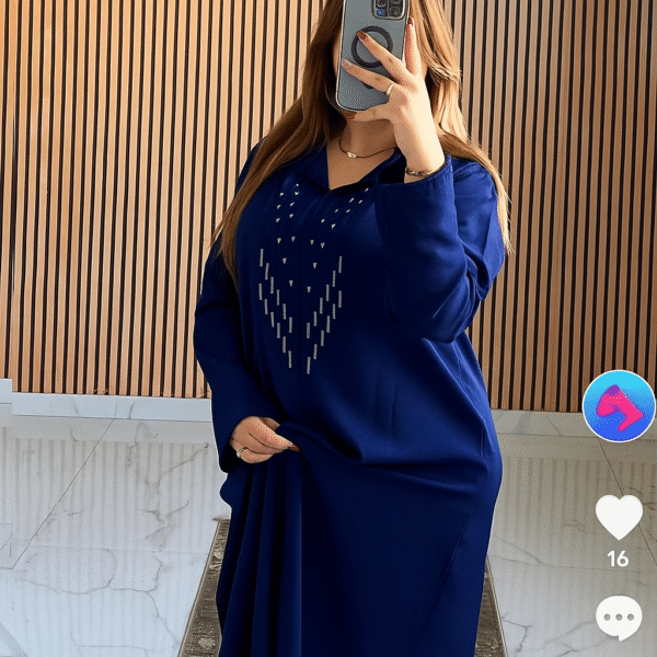 ⁦jellaba en crêpe de soie avec randa⁩ - الصورة ⁦5⁩